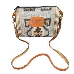Vtg. 90's Pendleton Woolen Mills Crossbody Bag Southwest Aztec Pattern Pre-Owned